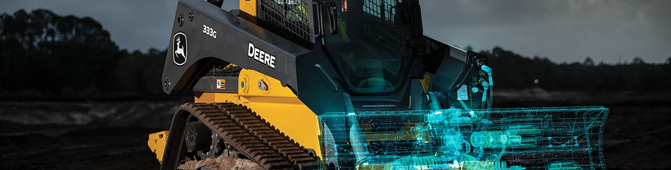 333G SmartGrade™ Compact Track Loader on worksite