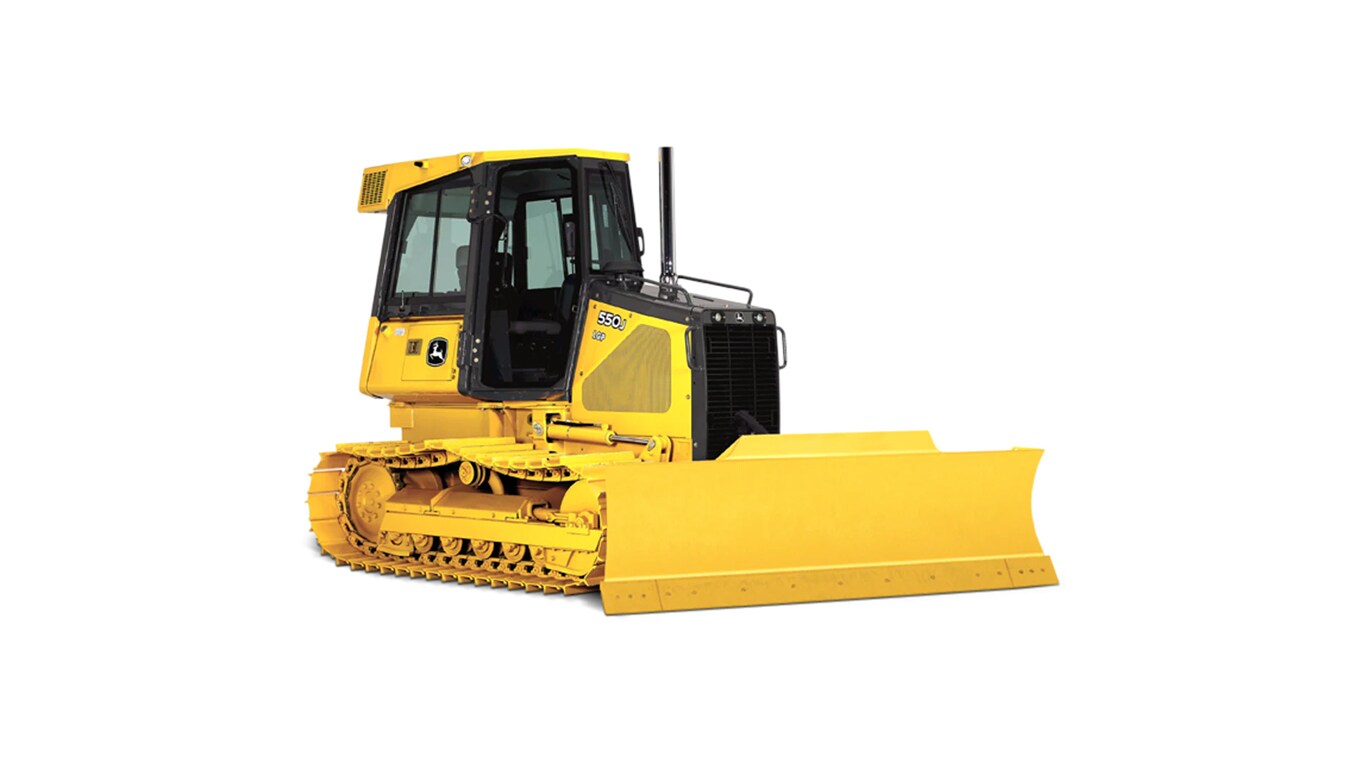 550j crawler dozer on a white background