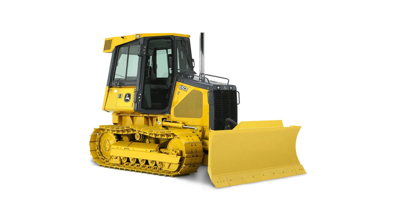 650j crawler dozer on a white background