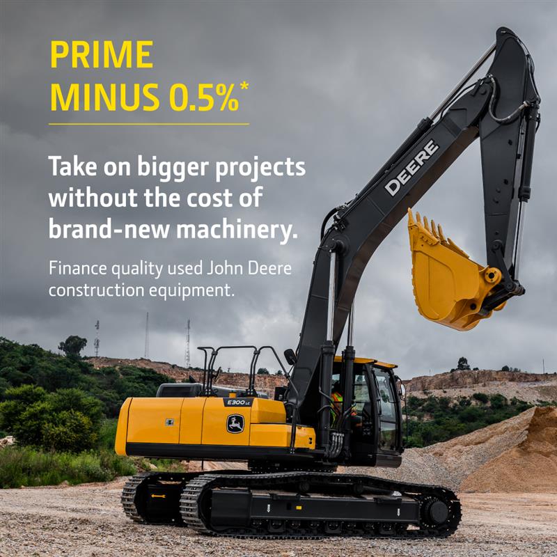 Finance quality used John Deere construction equipment