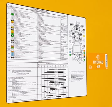 John Deere dozers provide customers a periodic maintenance chart located on the inside of the right service door