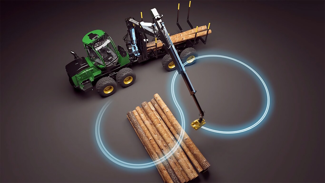 John Deere forwarder and some wood