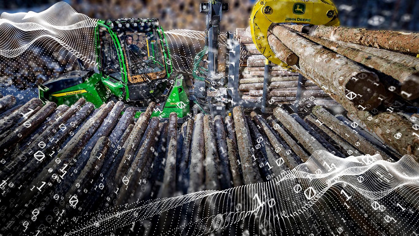 John Deere 910G and some wood