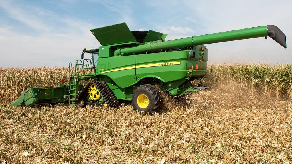 S-Series Combine Photo of Combine moving through crops