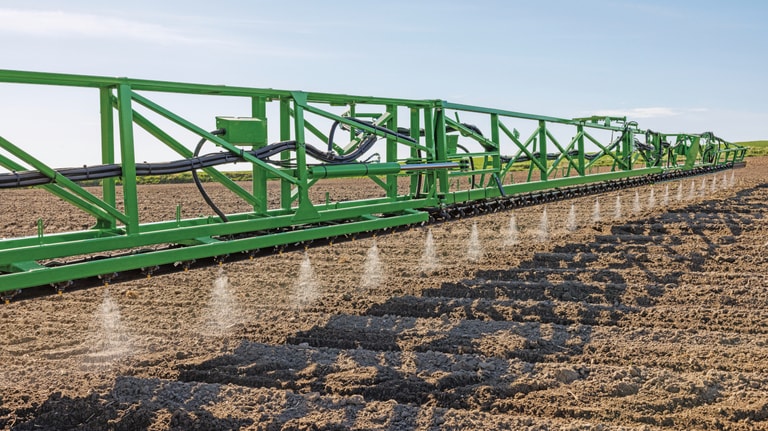 Trailed Sprayer Boom Action Shot - Front Right View